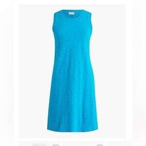J. Crew Blue Azure Knit Cotton tank knee length dress women’s Size Large NEW